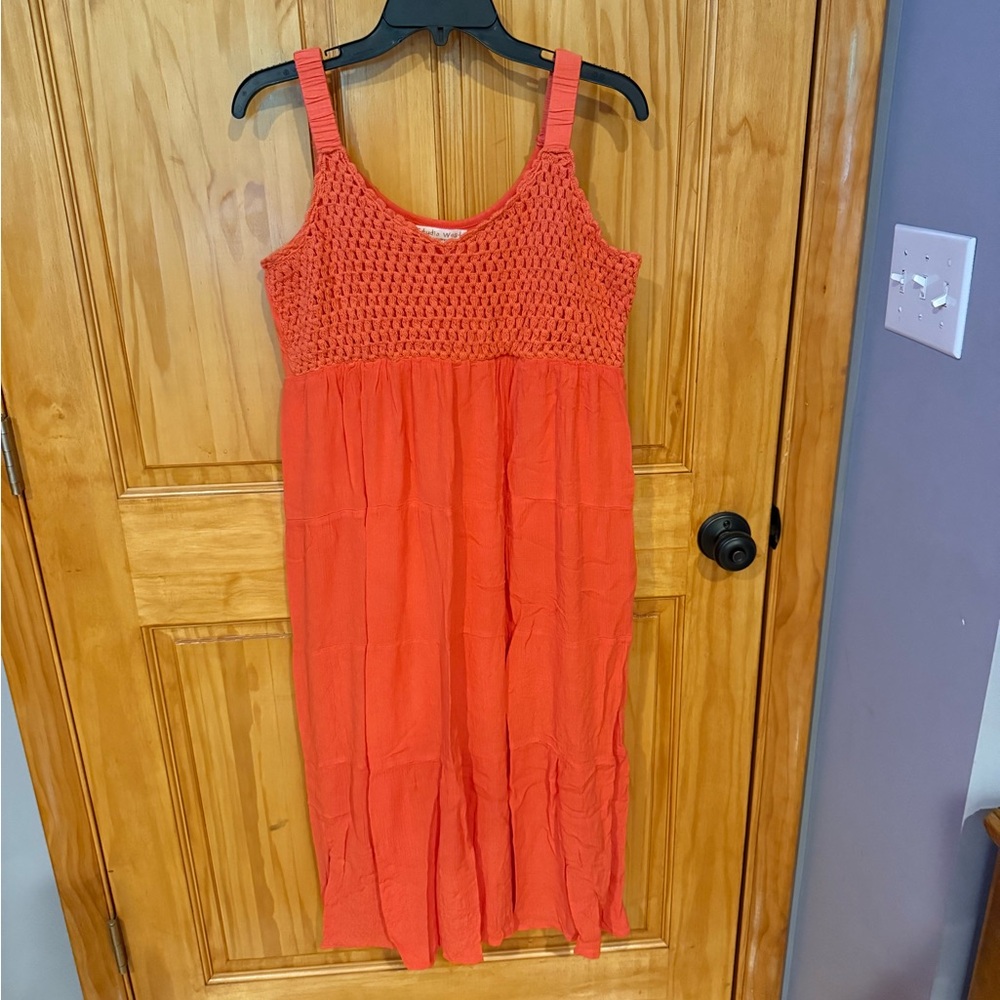 Studio West Coral Knit Midi Dress